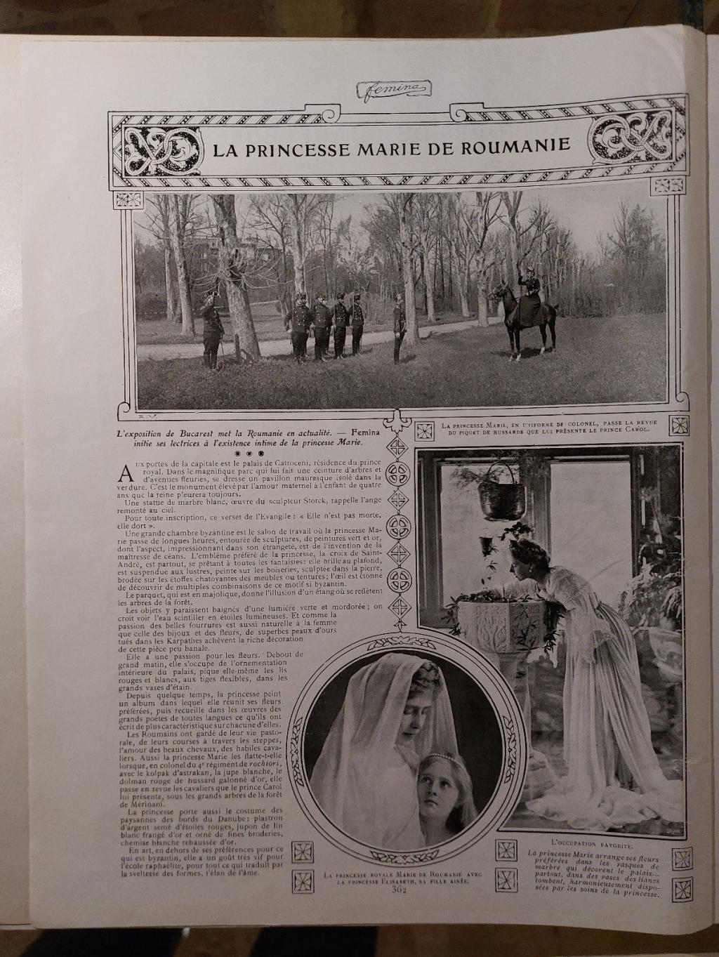 Regina Maria în revista „Femina”, 15 august 1906 