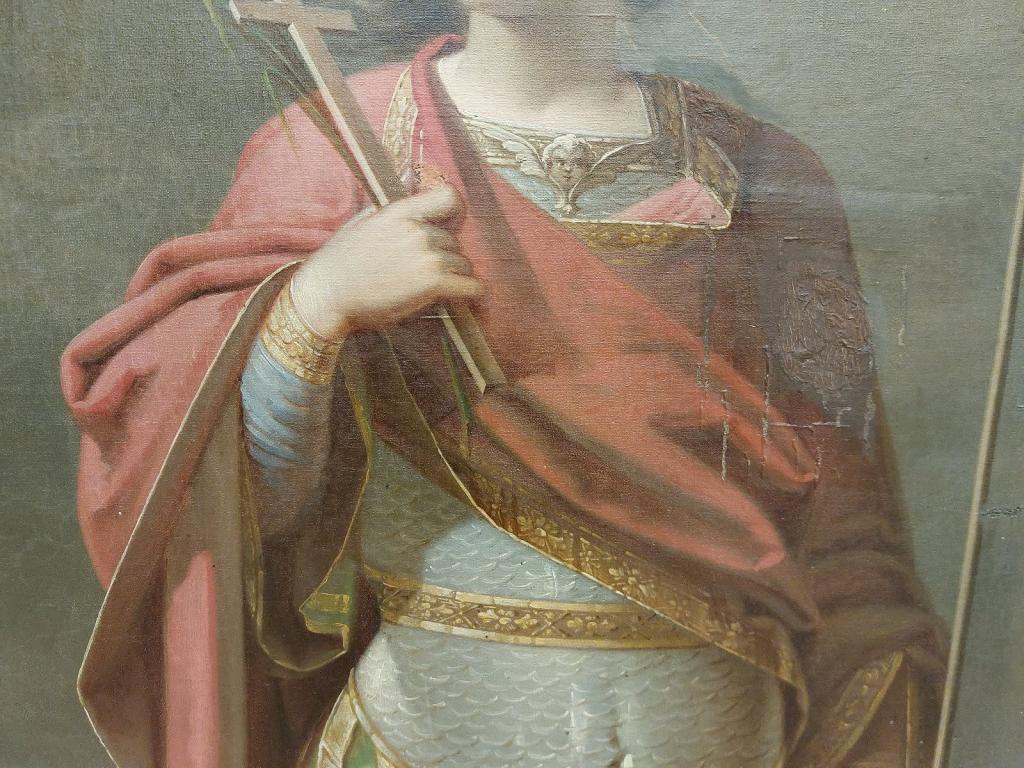 Icoana pe pânză a Sfântul Mare Mucenic Gheorghe pictată de Gheorghe Tattarescu