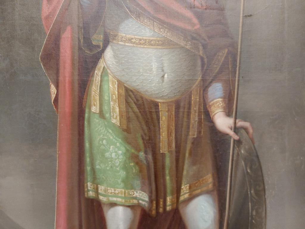 Icoana pe pânză a Sfântul Mare Mucenic Gheorghe pictată de Gheorghe Tattarescu