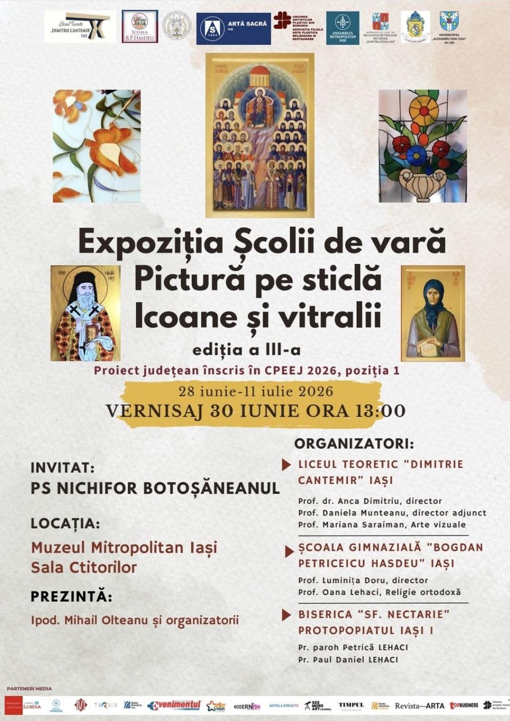 Expoziția Școlii de vară „Pictură pe sticlă. Icoane și vitralii”
