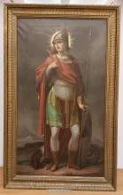 Icoana pe pânză a Sfântul Mare Mucenic Gheorghe pictată de Gheorghe Tattarescu